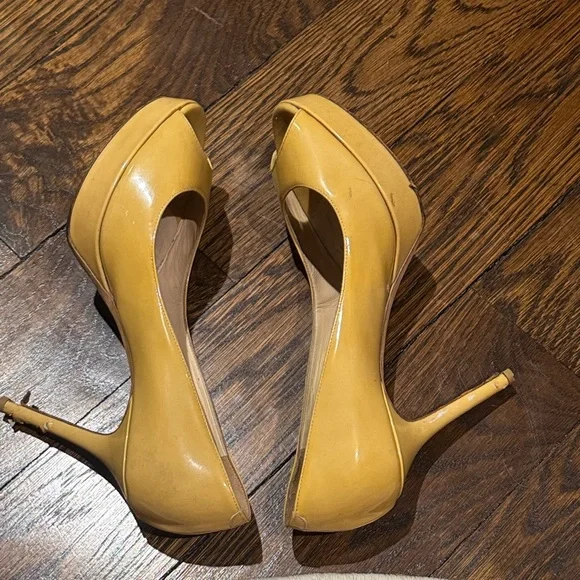 Jimmy Choo Yellow Peep Toe Heels - Picture 5 of 5